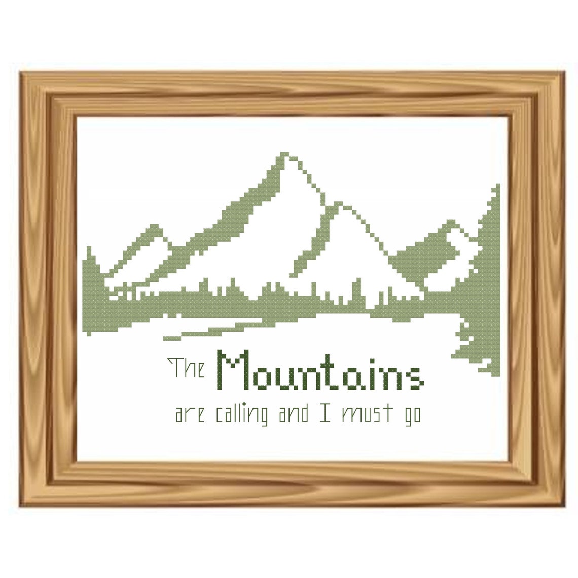 Mountain Cross Stitch Pattern - the Mountains Are Calling and I Must Go ...