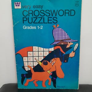 Vintage Children&#39;s Crossword Puzzle Book - 1974 Coloring Book