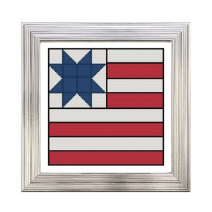 Vintage Style Quilt Flag Cross Stitch Pattern - PDF File - Instant Download - Patriotic Cross Stitch, 4th of July Cross Stitch, Craft Supply