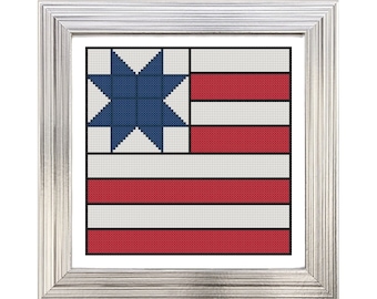 20x20cm Quilt Style Flagge Kreuzstich-Muster: Patrizianisches Dekor (PDF-Datei)