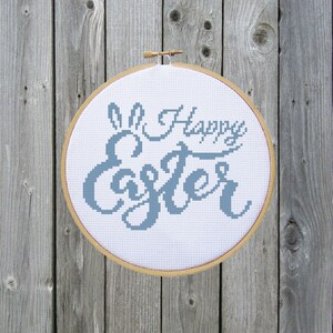 Happy Easter Cross Stitch Pattern - Holiday Cross Stitch, Easter X Stitch Pattern, Modern Cross Stitch Pattern