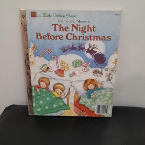The Night Before Christmas - A Little Golden Book - Vintage Children&#39;s Book, Copyright 1987
