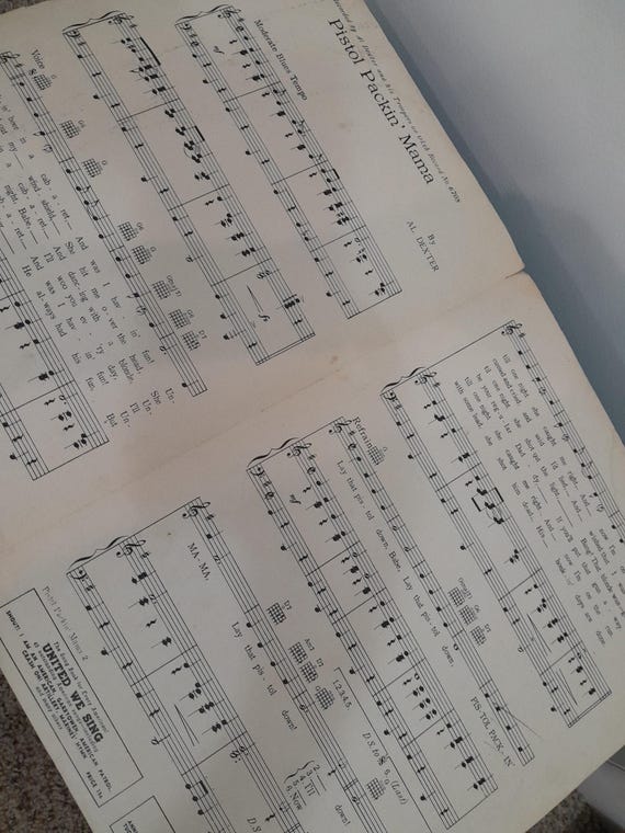 Vintage Sheet Music – Pistol Packin' Mama (1943) - Etsy