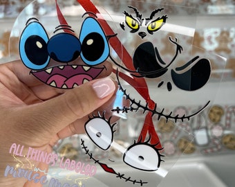Charakter Ornament UV direkt auf Film Abziehbilder Weihnachten DIY Aufkleber Ornamente | Bereit, wasserdicht dauerhaft anzuwenden