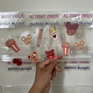 Classic Park Treats UV DTF Cup Wrap Disney Foodie Inspired 16 oz Libby Wrap | Ready to Apply Permanent Decal