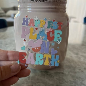 Happiest Place on Earth UV DTF Decal Disney Inspired Theme Park Sticker | Ready to Apply Tumbler Transfer