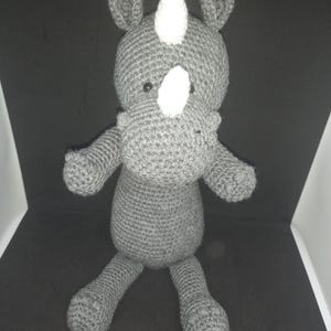 amigurumi rhinoceros cuddly toy handmade crochet