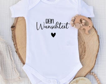 Individuelles Babygeschenk, Wunschtext Babybody, Baby Geschenk zum Selbstgestalten, Geschenk zur Geburt, 1. Geburtstag, Taufe, Weihnachten