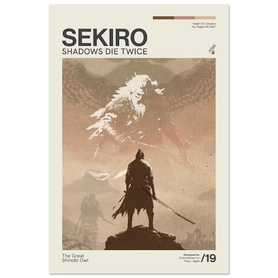 Sekiro Shadows Die Twice Inspired Poster, Great Shinobi Owl