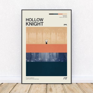Poster ispirato a Hollow Knight, stampa artistica in stile retrò, videogioco, decorazione da parete, District 33