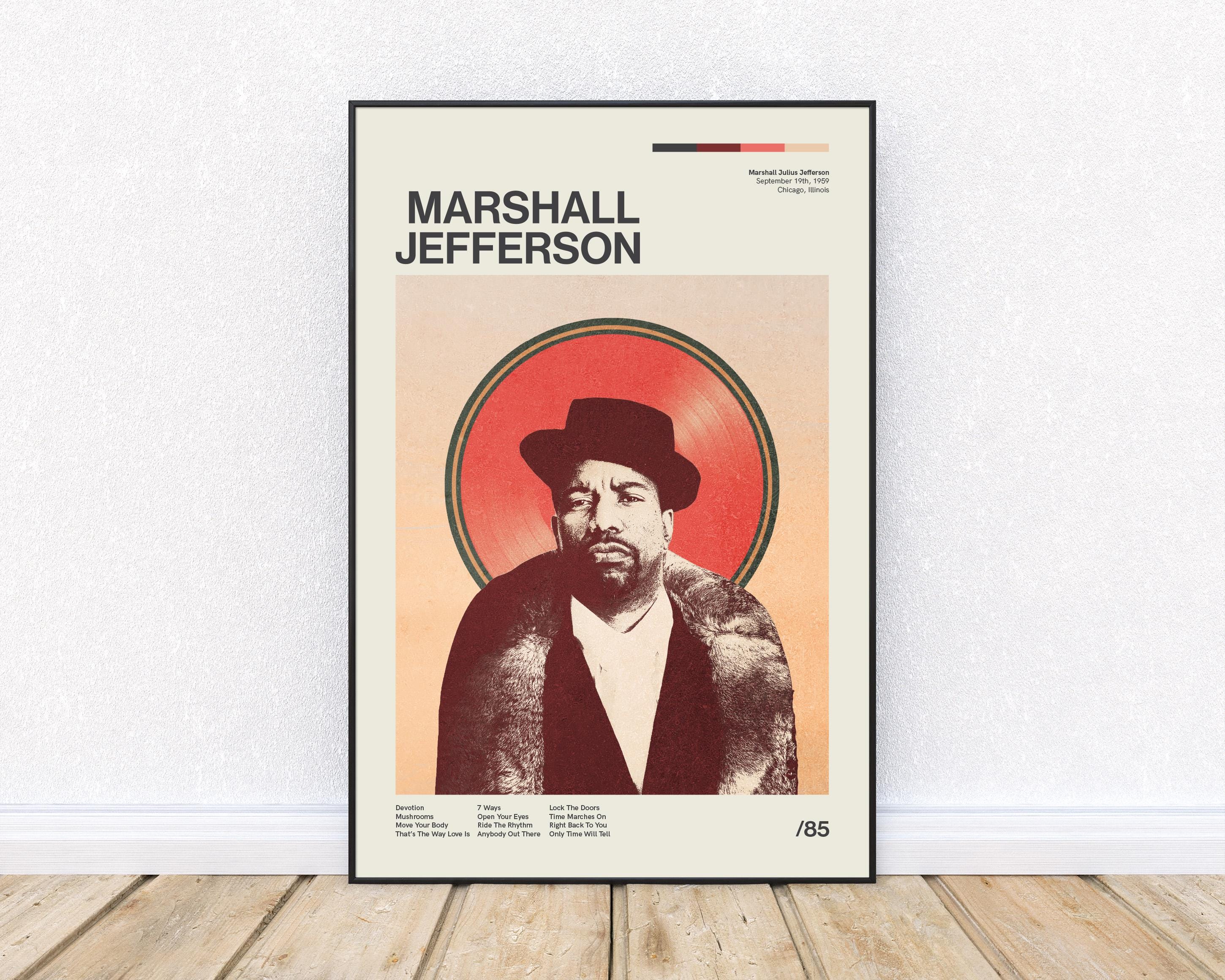 Marshall Jefferson Inspired Mid-Century Modern Poster, Retro Style Print, Electronic Dance Music DJ, Wall Art, District 33