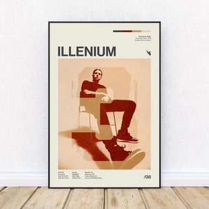 Illenium Inspired Mid-Century Modern Poster, Retro style print, electronic dance music, DJ, Wall Art, District 33 image 1