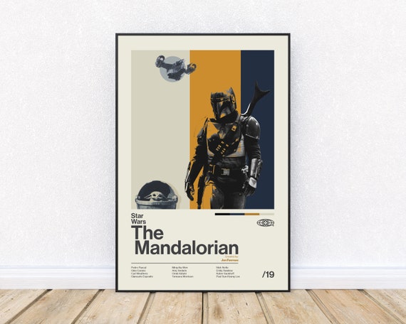 Star Wars The Mandalorian Inspired Poster, Mid Century Modern, Art Print Movie Poster, Distrito 33