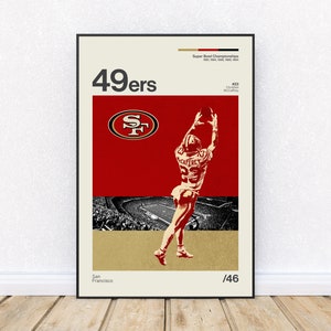 49ers Christian McCaffrey Poster, Retro Style Print, Touchdown Catch, NFL Football, Wall Art