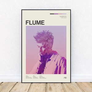 Flume Inspired Mid-Century Modern Poster, Retro Style Print, Electronic Dance Music DJ, Wall Art, District 33