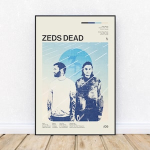Zeds Dead Inspired Mid-Century Modern Poster, Retro Style Print, Electronic Dance Music DJ, Wall Art, District 33