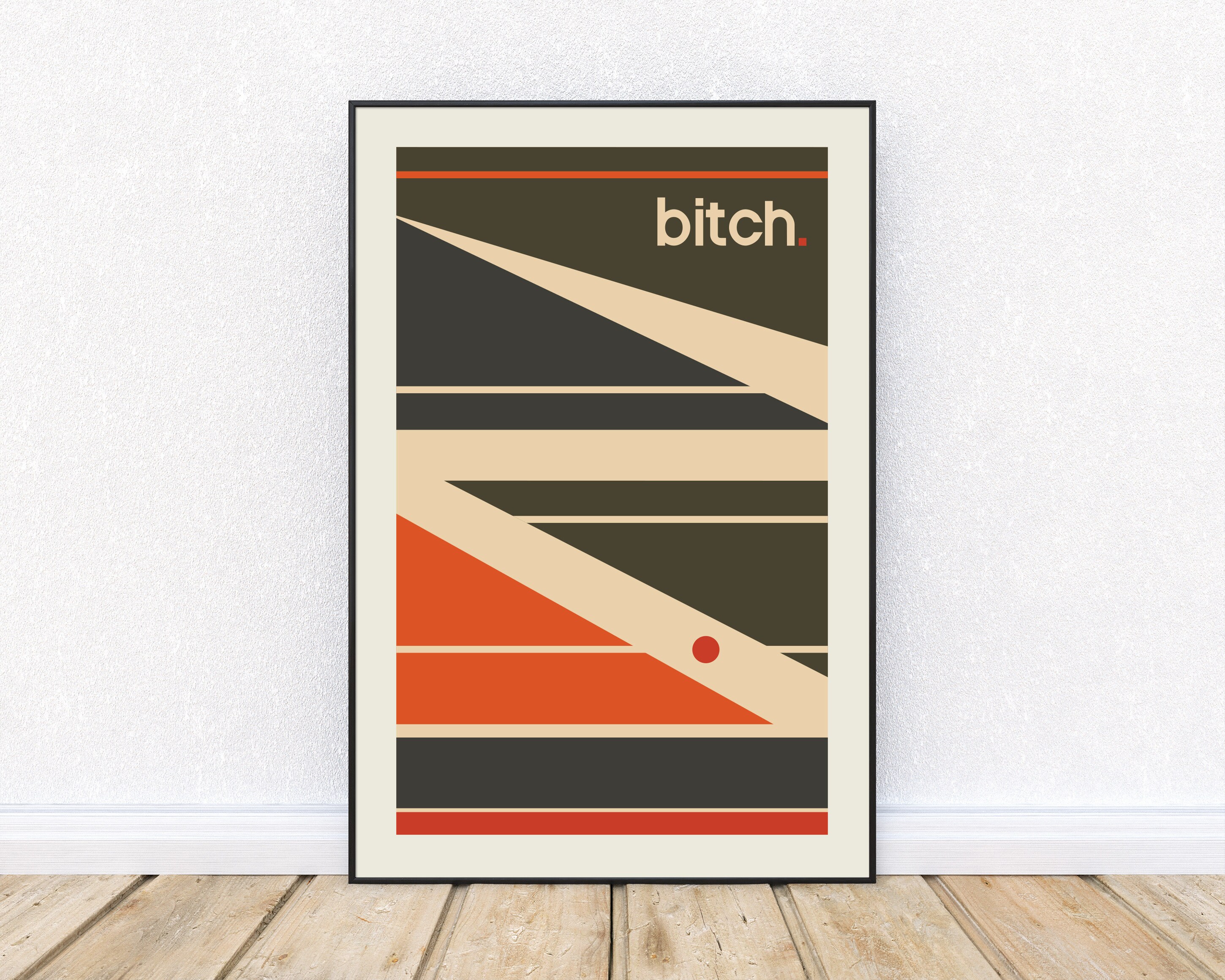 Mid-century Modern Poster Funny Bitch Wall Art Print - Etsy