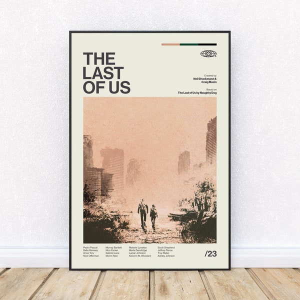 Affiche inspirée de The Last of Us, Mid-Century Modern, impression d'art, affiche de film, émission de télévision, jeu vidéo, art mural, District 33