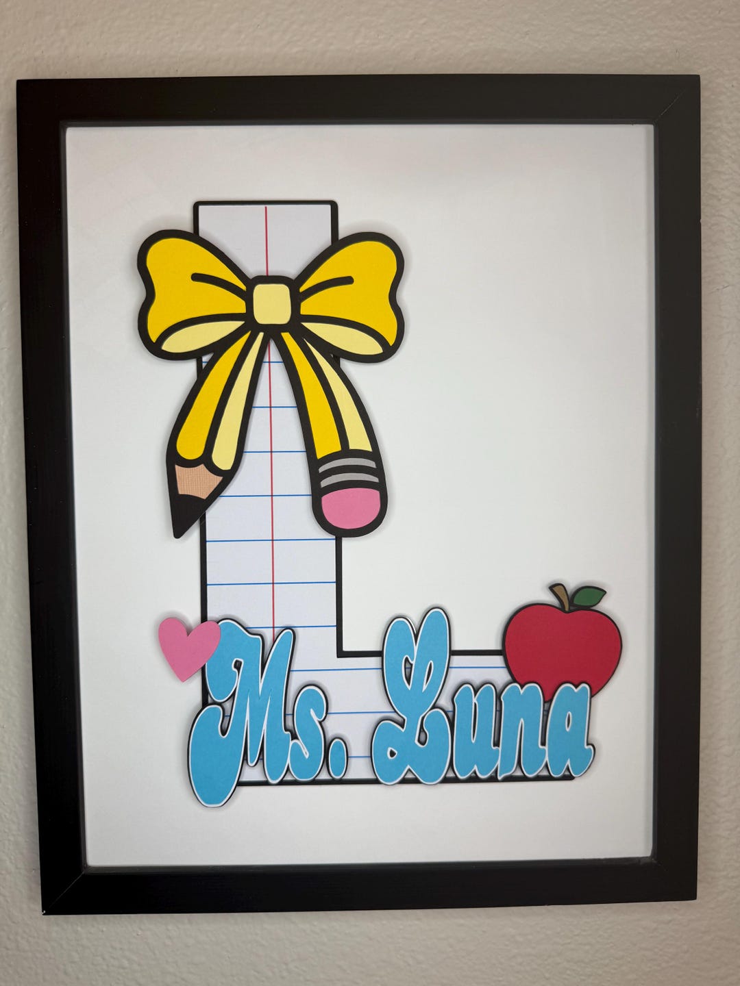 Personalized Teacher Name Frame | Custom Classroom Decor | Wooden Frame ...