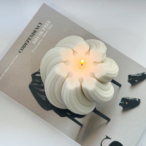 Irregular Geometric Wave Rotating Candle - Unique Decor Pillar Candle - Artistic Home Decor Candle Gift