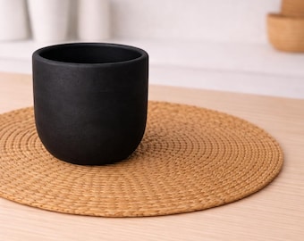 Bulk Handmade Concrete Candle Vessel without Lid: Modern Minimalist Jar (8 oz)