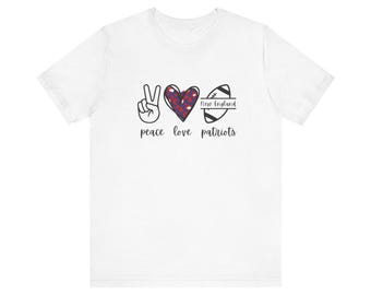 Maglietta unisex a maniche corte Peace Love Patriots