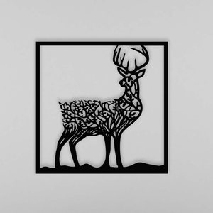 Deer desgin Laser cut,  wall art , SVG DXF PNG, deer silhouette, Hunting dxf, plasma cut
