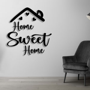 Home Sweet Home SVG Sign DXF Laser Plasma Cutting Silhouette Laser cut file Vector Mural Wall Decal