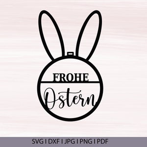Ostern Laser Cut SVG DXF JPG Türkranz Hasenvorlage Plotter Frohe Ostern dxf plasma schneiden