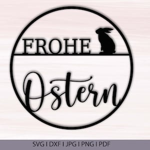 Ostern Laser schneiden SVG DXF JPG Türkranz Loopring Plotter svg Frohe Ostern dxf plasma schneiden