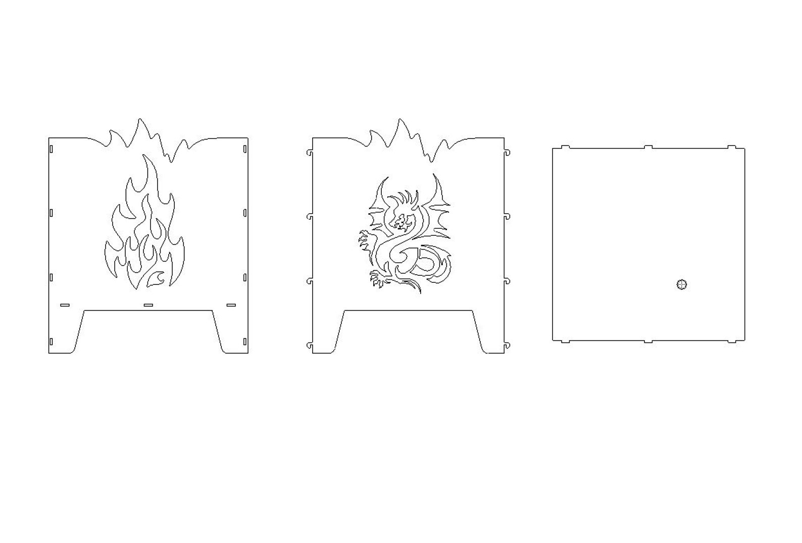 Fire Pit Dragon Dxf Files, Dxf Files for Plasma, Barbecue, Grill Fire