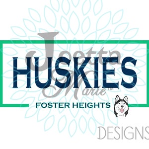 Huskies, Foster Heights, Bardstown, Mascot, School Spirit, Kentucky, KY | PNG Design Digital Download, Sublimation, DTF