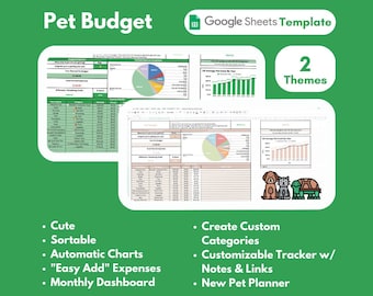 Pet Budget - Google Sheets Spreadsheet Template