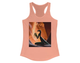 Damski top typu racerback, damskie koszulki do jogi, odzież duchowa, modliszka, kanion antylopy.