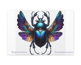 Egyptian Wall Art Canvas Gallery Wraps Home Decor Spiritual Retreat Spa Scarab Beetle Framed Pictures