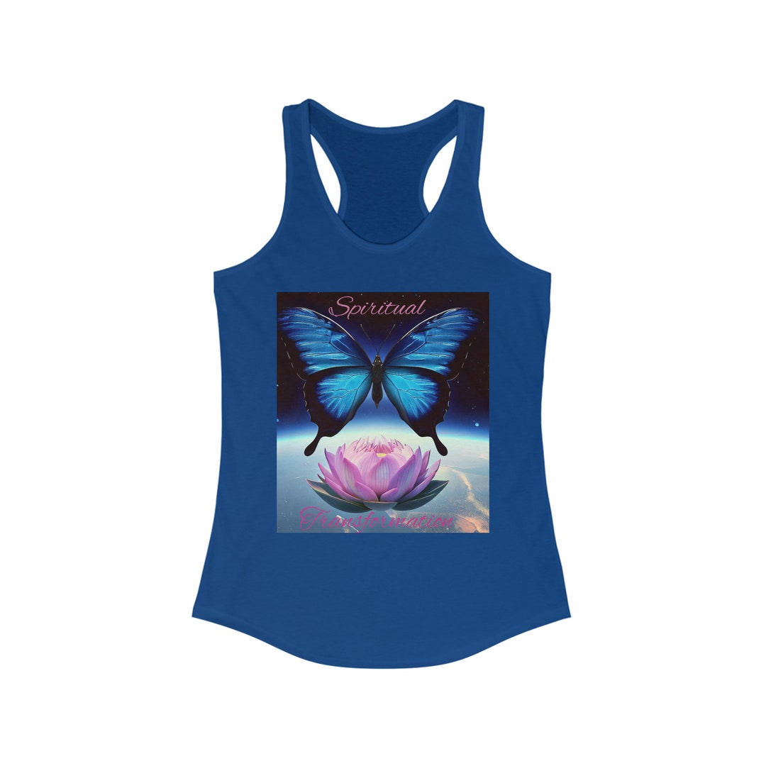 Butterfly Lotus Racerback Tank Top: Spiritual Transformation Yoga - Etsy