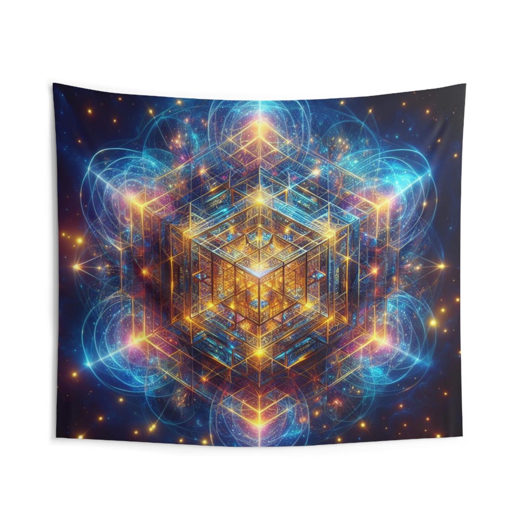 Metatron's Cube Tapestry: Sacred Geometry Art for Meditation Room - Etsy
