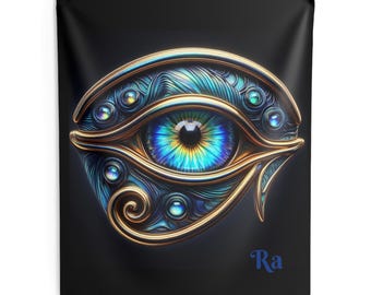 Indoor Wall Tapestries, Egyptian Eye of Ra, Eye of Horus, Spa Retreat, Bedroom Decor