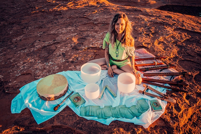 The Artist and Her tools. 7 Flutes of the Seven Chakras. Sedona Vortex