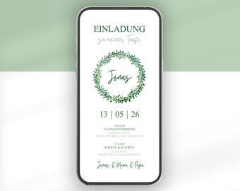 Digital invitation to baptism or communion | Animated baptism invitation with photo | Baptism invitation with name | Secular baptism