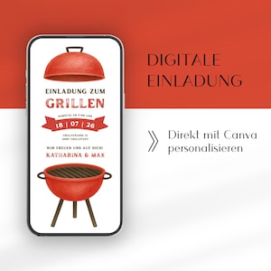 Digital barbecue invitation | WhatsApp barbecue invitation | Animated birthday invitation | Garden party birthday
