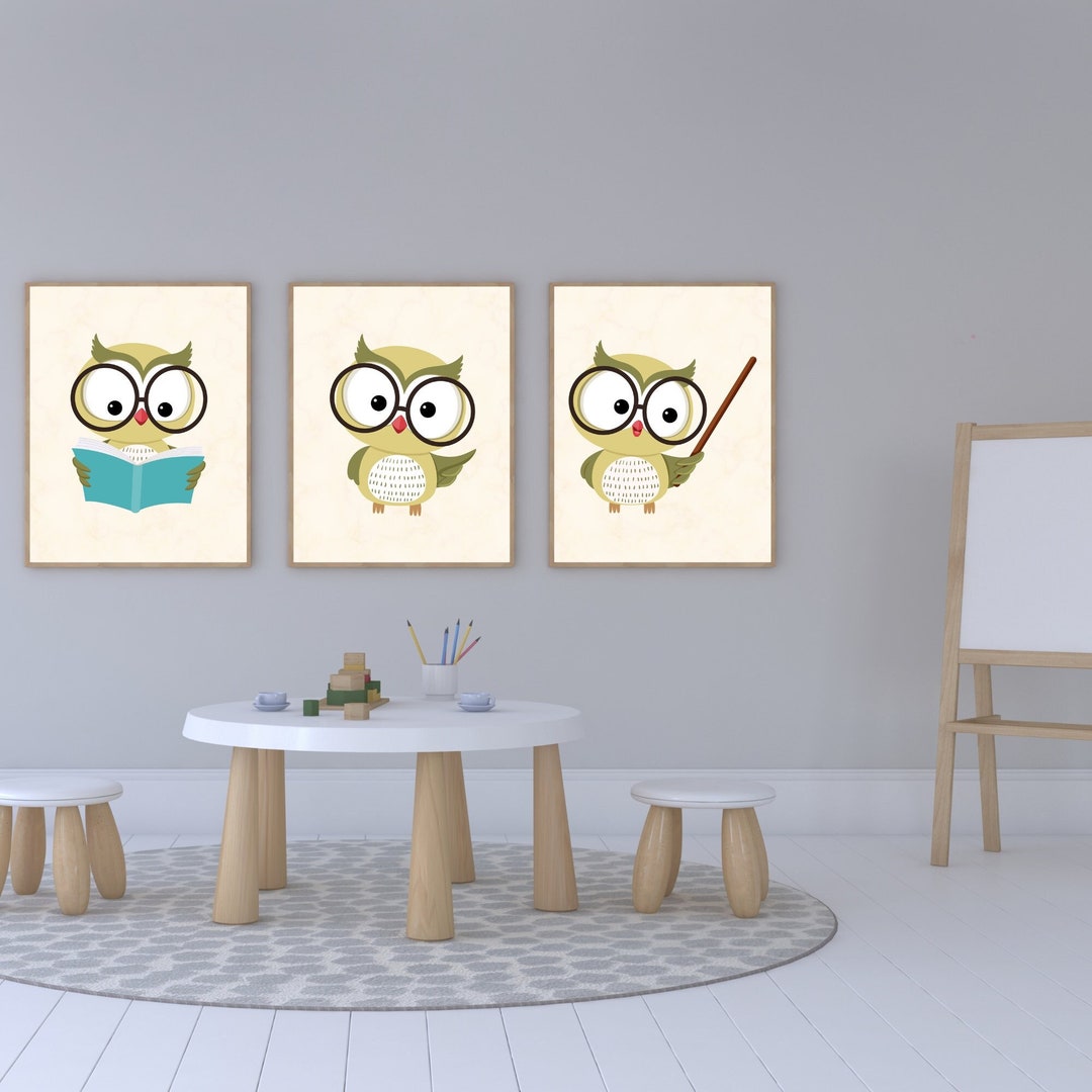 Owl Printables for Kid's Room Owl Print Sets. Owl Artwork. Owl Wall Art ...