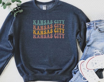 Kansas City Sweatshirt - Retro Kansas City Fan - Sweatshirt for Chiefs and Midwest Lovers - Retro Designs