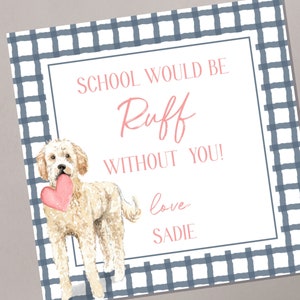 Schule wäre Ruff Without You Valentinstag Vorlage, Hund Valentinstag, Klasse Valentinstag, Welpe Valentine, Corjl Instant Download