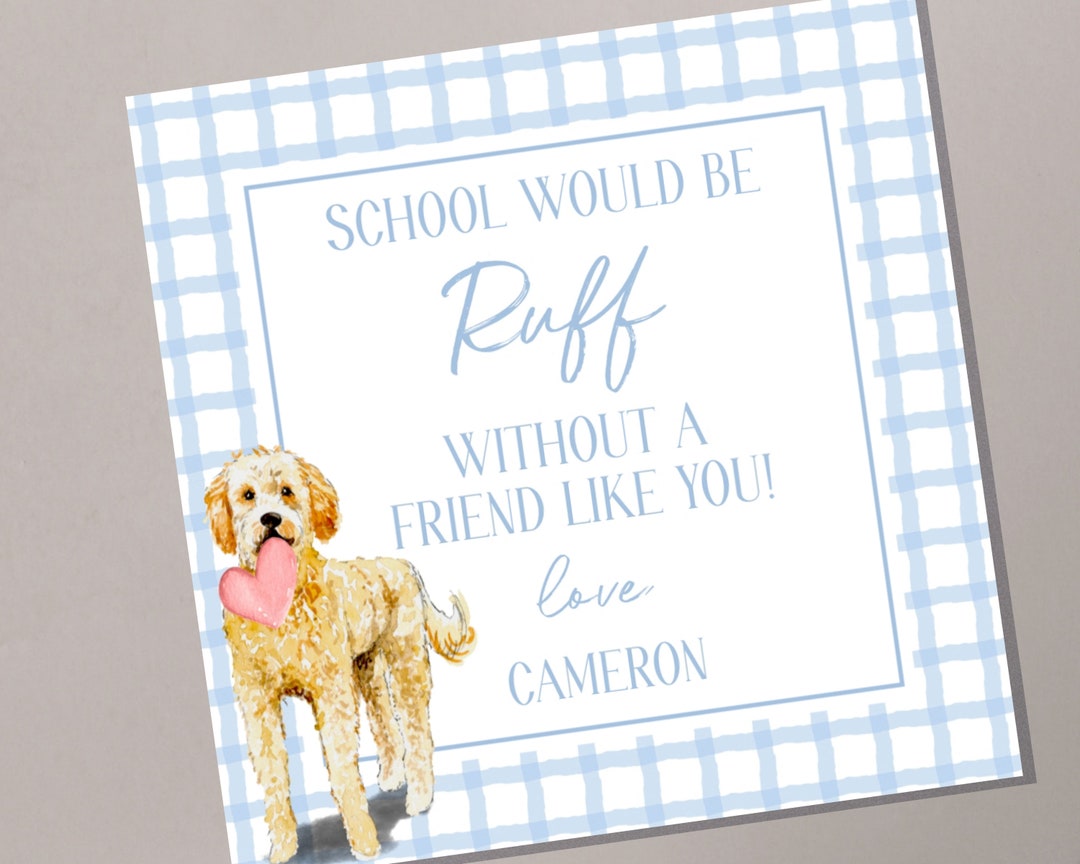Its Ruff Without You School Would Be Ruff Without You Valentine Tag Template, Doodle Dog ...