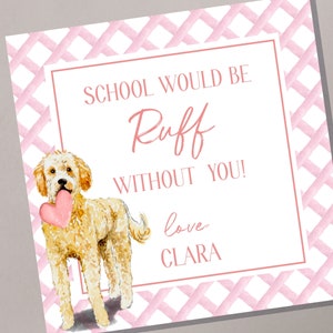 Schule Wäre Ruff Without You Valentinstag Vorlage, Mädchen Klasse Valentinstag Tag, Doodle Hunde welpe Valentinstag, Corjl Instant Download