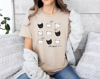 Meow Shirt, Cat Shirt , Cat Mom Shirt, Cat Lover, Cat Lover gift, Cat Mom Shirt, Funny Cat Shirt, Black cat, Cat owner gift, cat mom