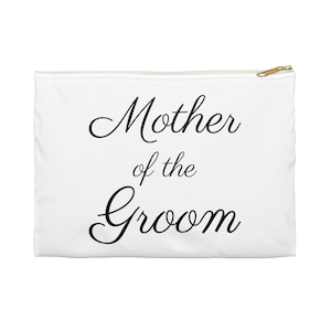 Mother of the groom accessory pouch, wedding makeup bag, travel bag, pencil pouch, gift for mother, organized bag, bag with zipper,