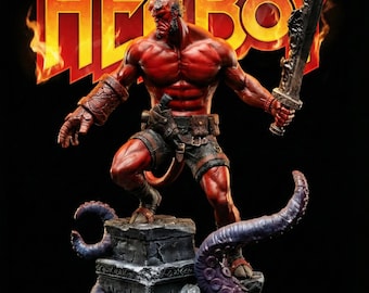Figurine Hellboy - Statue en résine ultra détaillée 8 carats - Décoration de collection peinte à la main - Tailles personnalisées disponibles