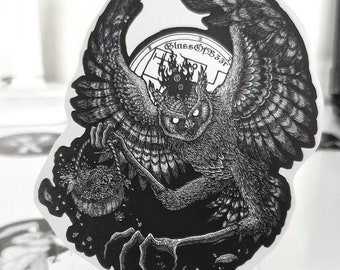 STOLAS Vinyl Art Sticker / goetia owl demon prince artwork